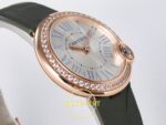 Cartier Ballon Blanc De Cartier Bayan ETA Saat 30mm Kasa Yan Profili ve Ergonomik Bilek Oturuşu Super Clone — Kadran ve Bezel Görünümü