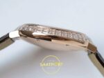 Cartier Ballon Bleu 42mm Rose Gold Beyaz Kadran Erkek Super Clone ETA Görünüm 6 — Kadran ve Bezel Görünümü