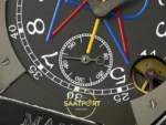 F.P. Journe Élégante Mamco Edition Siyah-Gri Kadran Gri Kordon Super Clone ETA - Saat 6 Küçük Saniye ve Saat 4:30 Hareket — Kadran ve Bezel Görünümü