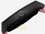 F.P. Journe Élégante Titalyt Beyaz Kadran Pembe Kordon Super Clone ETA - Vidalı Kurma Kolu ve Sağ Yan Kasa Profili — Kadran ve Bezel Görünümü