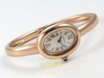 Cartier Baignoire 23mm Rose Gold Beyaz Kadran Bayan Super Clone ETA Görünüm 7 — Kadran ve Bezel Görünümü