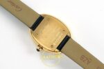Cartier Baignoire 25mm Sarı Altın Gümüş Kadran Siyah Deri Kordon Bayan Super Clone ETA Görünüm 7 — Kadran ve Bezel Görünümü