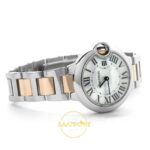 Cartier Ballon Bleu 33mm Çelik Sarı Altın Sedef Kadran Bayan Super Clone ETA Görünüm 7 — Kadran ve Bezel Görünümü