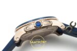 Cartier Calibre Diver 42mm Rose Gold Mavi Kadran Erkek Super Clone ETA Görünüm 7 — Kadran ve Bezel Görünümü