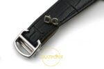 Cartier Calibre 42mm Çelik Beyaz Kadran Siyah Deri Kordon Erkek Super Clone ETA Görünüm 7 — Kadran ve Bezel Görünümü