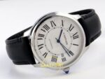 Cartier Ronde Erkek ETA Saat 40mm x 9.6mm Kurma Kolu Koruması ve 316L Çelik Gövde İşçiliği Super Clone — Kadran ve Bezel Görünümü