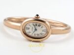 Cartier Baignoire 23mm Rose Gold Beyaz Kadran Bayan Super Clone ETA Görünüm 8 — Kadran ve Bezel Görünümü