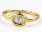 Cartier Baignoire Bayan ETA Saat 23mm x 7.1mm Arka Kapak Cartier Gravür ve Mekanizma Görünümü Super Clone — Kadran ve Bezel Görünümü