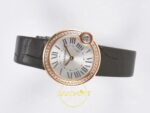 Cartier Ballon Blanc De Cartier Bayan ETA Saat 30mm Arka Kapak Cartier Gravür ve Mekanizma Görünümü Super Clone — Kadran ve Bezel Görünümü