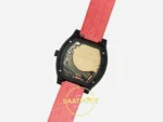 F.P. Journe Élégante Titalyt Bordo Kadran Mercan Kırmızı Kordon Super Clone ETA - Şeffaf Safir Arka Kapak ve Calibre 1210 — Kadran ve Bezel Görünümü