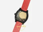 F.P. Journe Élégante Titalyt Siyah Kadran Kırmızı Kordon Super Clone ETA - Şeffaf Safir Arka Kapak ve Calibre 1210 Mekanizma — Kadran ve Bezel Görünümü