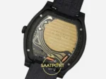 F.P. Journe Élégante Titalyt Antrasit-Siyah Kadran Gece Siyahı Kordon Super Clone ETA - Calibre 1210 Elektromekanik Kalibre Arka — Kadran ve Bezel Görünümü
