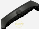 F.P. Journe Élégante Titalyt Siyah-Gri Kadran Siyah Kordon Super Clone ETA - Vidalı Kurma Kolu ve Sağ Yan Kasa Profili — Kadran ve Bezel Görünümü