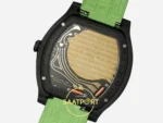 F.P. Journe Élégante Titalyt Siyah Kadran Açık Yeşil Kordon Super Clone ETA - Calibre 1210 Elektromekanik Kalibre Arka Kapak — Kadran ve Bezel Görünümü