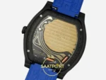 F.P. Journe Élégante Titalyt Siyah Kadran Kobalt Mavi Kordon Super Clone ETA - Calibre 1210 Elektromekanik Kalibre Arka Kapak — Kadran ve Bezel Görünümü
