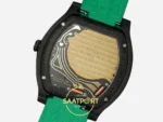 F.P. Journe Élégante Titalyt Siyah Kadran Zümrüt Yeşil Kordon Super Clone ETA - Calibre 1210 Elektromekanik Kalibre Arka Kapak — Kadran ve Bezel Görünümü