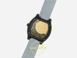 F.P. Journe Élégante Mamco Edition Siyah-Gri Kadran Gri Kordon Super Clone ETA - Şeffaf Safir Arka Kapak ve Calibre 1210 — Kadran ve Bezel Görünümü