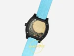 F.P. Journe Élégante Titalyt Siyah-Gri Kadran Mavi Kordon Super Clone ETA - Şeffaf Safir Arka Kapak ve Calibre 1210 Mekanizma — Kadran ve Bezel Görünümü