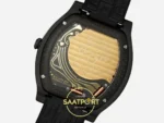 F.P. Journe Élégante Titalyt Siyah-Gri Kadran Siyah Kordon Super Clone ETA - Şeffaf Safir Arka Kapak ve Calibre 1210 Mekanizma — Kadran ve Bezel Görünümü