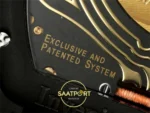 F.P. Journe Élégante Titalyt Siyah Kadran Turkuaz Kordon Super Clone ETA - Exclusive and Patented System Bakır Bobin ve Devre — Kadran ve Bezel Görünümü
