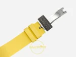 F.P. Journe Élégante Titalyt Beyaz Kadran Sarı Kordon Super Clone ETA - FKM Kauçuk Kordon ve Katlanır Titanyum Klips Kapalı — Kadran ve Bezel Görünümü