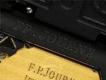 F.P. Journe Élégante Titalyt Siyah-Gri Kadran Siyah Kordon Super Clone ETA - Calibre 1210 Cenevre Şeritli Altın Köprü Plakası — Kadran ve Bezel Görünümü
