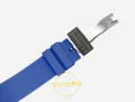 F.P. Journe Élégante Titalyt Siyah Kadran Kobalt Mavi Kordon Super Clone ETA - FKM Kauçuk Kordon ve Katlanır Titanyum Klips — Kadran ve Bezel Görünümü