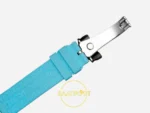 F.P. Journe Élégante Titalyt Beyaz Kadran Turkuaz Kordon Super Clone ETA - FKM Kauçuk Kordon ve Klips İç Yüzey Detayı — Kadran ve Bezel Görünümü