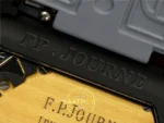F.P. Journe Élégante Mamco Edition Siyah-Gri Kadran Gri Kordon Super Clone ETA - Arka Kapak Seri Numarası ve Kasa Köşe Vidaları — Kadran ve Bezel Görünümü