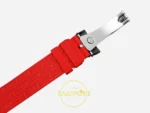 F.P. Journe Élégante Titalyt Kırmızı Kadran Kırmızı Kordon Super Clone ETA - Kabartma F.P. Journe Logolu Kauçuk Kordon Yüzeyi — Kadran ve Bezel Görünümü
