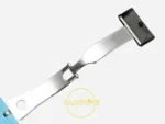 F.P. Journe Élégante Titalyt Siyah-Gri Kadran Mavi Kordon Super Clone ETA - Kabartma F.P. Journe Logolu Kauçuk Kordon Yüzeyi — Kadran ve Bezel Görünümü