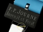 F.P. Journe Élégante Titalyt Siyah-Gri Kadran Mavi Kordon Super Clone ETA - Titalyt Dış Toka Kapağı F.P. Journe Invenit et Fecit — Kadran ve Bezel Görünümü
