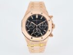 Audemars Piguet CUSTOM MODDED Royal Oak Chrono 26240OR 41mm RG/RG DDF Factory 41mm Ön Cephe Kadran ve Kasa Görünümü Super Clone — Kadran ve Bezel Görünümü
