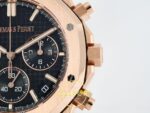 Audemars Piguet CUSTOM MODDED Royal Oak Chrono 26240OR 41mm RG/RG DDF Factory 41mm Yatay Kasa, Bezel ve Kordon Bütünlüğü Super — Kadran ve Bezel Görünümü