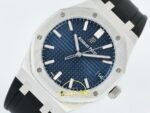 Audemars Piguet Royal Oak 41mm 15500 SS OCTA Blue Dial APS Factory 41mm Sol 45 Derece Çapraz Kasa ve Bezel Profili Super Clone — Kadran ve Bezel Görünümü