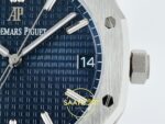 Audemars Piguet Royal Oak 41mm 15500 SS OCTA Blue Dial APS Factory 41mm Yatay Kasa, Bezel ve Kordon Bütünlüğü Super Clone ETA Saat — Kadran ve Bezel Görünümü