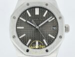 Audemars Piguet Royal Oak 41mm 15510 SS OCTA Gray Dial APS Factory 41mm Kadran İndeks ve İbre Detay Yakın Çekim Super Clone ETA — Kadran ve Bezel Görünümü