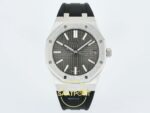 Audemars Piguet Royal Oak 41mm 15510 SS OCTA Gray Dial APS Factory 41mm Ön Cephe Kadran ve Kasa Görünümü Super Clone ETA Saat — Kadran ve Bezel Görünümü
