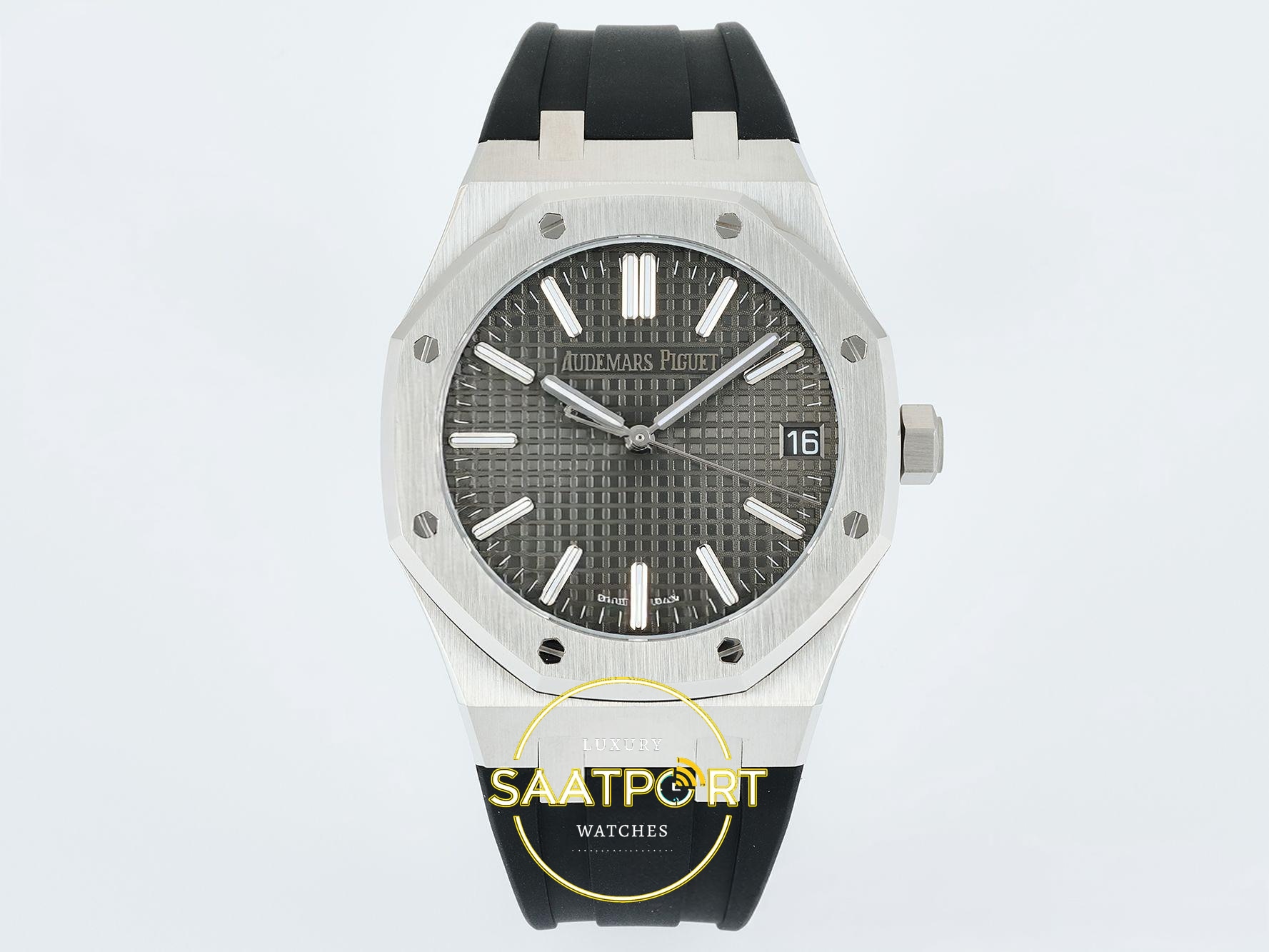 Audemars Piguet Royal Oak 41mm 15510 SS OCTA Gray Dial 41mm 904L Siyah Kadran APS Factory Super Clone ETA Saat - Ön Cephe Kadran ve Kasa Görünümü Audemars Piguet Royal Oak 41mm 15510 SS OCTA Gray Dial APS Factory 41mm Ön Cephe Kadran ve Kasa Görünümü Super Clone ETA Saat