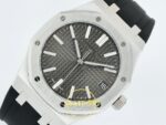 Audemars Piguet Royal Oak 41mm 15510 SS OCTA Gray Dial APS Factory 41mm Sol 45 Derece Çapraz Kasa ve Bezel Profili Super Clone — Kadran ve Bezel Görünümü