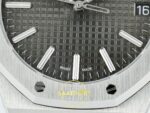 Audemars Piguet Royal Oak 41mm 15510 SS OCTA Gray Dial APS Factory 41mm Sol Yan Kasa Kalınlık ve Fırçalanmış Yüzey Profili Super — Kadran ve Bezel Görünümü