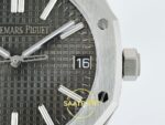 Audemars Piguet Royal Oak 41mm 15510 SS OCTA Gray Dial APS Factory 41mm Yatay Kasa, Bezel ve Kordon Bütünlüğü Super Clone ETA Saat — Kadran ve Bezel Görünümü