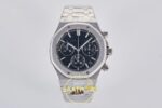 Audemars Piguet Royal Oak Chrono 26240 SS DDF Black Dial DDF Factory 41mmx12.4mm Ön Cephe Kadran ve Kasa Görünümü Super Clone ETA — Kadran ve Bezel Görünümü