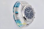 Audemars Piguet Royal Oak Chrono 26240 SS DDF Black Dial DDF Factory 41mmx12.4mm Sağ 45 Derece Çapraz Kasa ve Kurma Tepesi — Kadran ve Bezel Görünümü