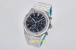 Audemars Piguet Royal Oak Chrono 26240 SS DDF Black Dial DDF Factory 41mmx12.4mm Sol 45 Derece Çapraz Kasa ve Bezel Profili Super — Kadran ve Bezel Görünümü