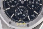 Audemars Piguet Royal Oak Chrono 26240 SS DDF Black Dial DDF Factory 41mmx12.4mm Sol Yan Kasa Kalınlık ve Fırçalanmış Yüzey — Kadran ve Bezel Görünümü