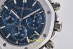 Audemars Piguet Royal Oak Chrono 26240 SS DDF Blue Dial DDF Factory 41mmx12.4mm Yatay Kasa, Bezel ve Kordon Bütünlüğü Super Clone — Kadran ve Bezel Görünümü