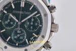 Audemars Piguet Royal Oak Chrono 26240 SS DDF Green Dial DDF Factory 41mmx12.4mm Yatay Kasa, Bezel ve Kordon Bütünlüğü Super — Kadran ve Bezel Görünümü