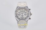 Audemars Piguet Royal Oak Chrono 26240 SS DDF Silver Dial DDF Factory 41mmx12.4mm Ön Cephe Kadran ve Kasa Görünümü Super Clone — Kadran ve Bezel Görünümü