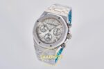 Audemars Piguet Royal Oak Chrono 26240 SS DDF Silver Dial DDF Factory 41mmx12.4mm Sol 45 Derece Çapraz Kasa ve Bezel Profili — Kadran ve Bezel Görünümü